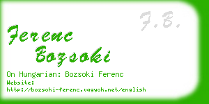 ferenc bozsoki business card